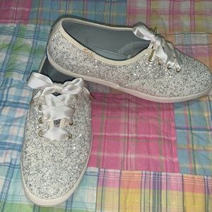 Keds X Kate Spade Cream Champion Glitter size 8.5 Never Worn